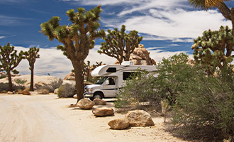 A B class motorhome dockin gin the desert