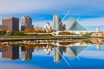 Buildings in Wisconsin by water side